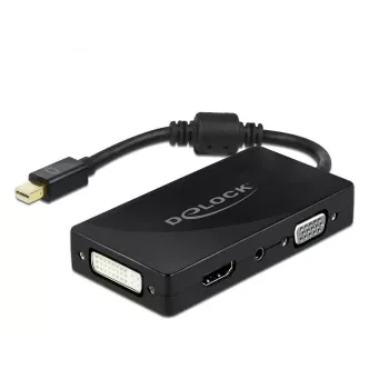 DeLOCK Mini DisplayPort 1.2 na VGA HDMI DVI Audio 4K pasívny čierny