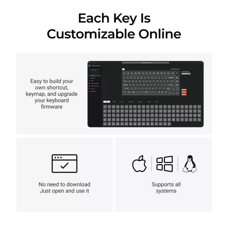 Mechanická klávesnica Keychron Q1 Max 75% s Banana Switches, Carbon Black