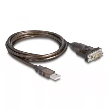 DeLOCK adaptér USB 2.0 Type-A na sériový RS-232 D-Sub 9-pinový konektor samec 1,5 m