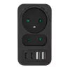 Rozbočovač napájania MACLEAN MCE249 F/B – 2 AC zásuvky (16A + 6A) s 2×USB-A a 2×USB-C PD 20W, EU konektor, čierny