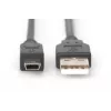 Digitus ASSMANN - USB kábel - USB Type-A, 4-pin (M) - Mini-USB, Type-B (M) - 1 m (USB / Hi-Speed USB) - zaliaty - čierny (AK-300108-010-S)