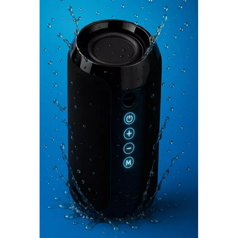 Prenosný Bluetooth stereo reproduktor SQUEAK SQ1008 — 14W RMS, Bluetooth 5.3, 1200 mAh, IPX4, FM, LED, AUX, USB