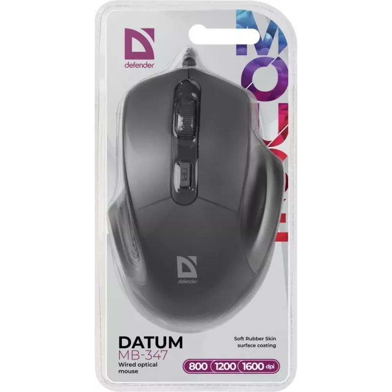 Defender DATUM MB-347 optická myš čierna 1600dpi 4P