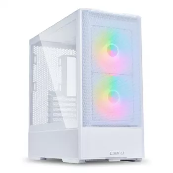 Midi-Tower PC skriňa Lian Li LANCOOL 207 — biela, priehľadný panel, podporuje ATX/MicroATX/MiniITX, bez napájacieho zdroja