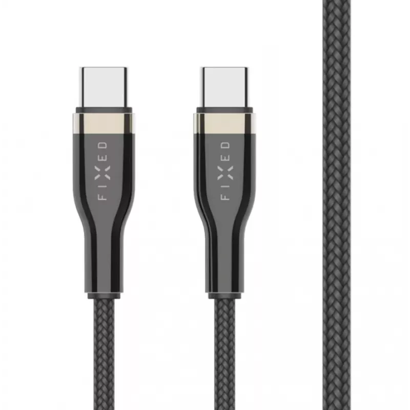FIXED FIXDB-CC2-BK opletený kábel USB-C/USB-C, 2 m, 100 W