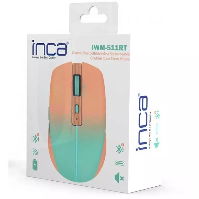 Cian Technology GmbH INCA myš IWM-511RT Bluetooth+bezdrôtová RGB základná farba oranžová