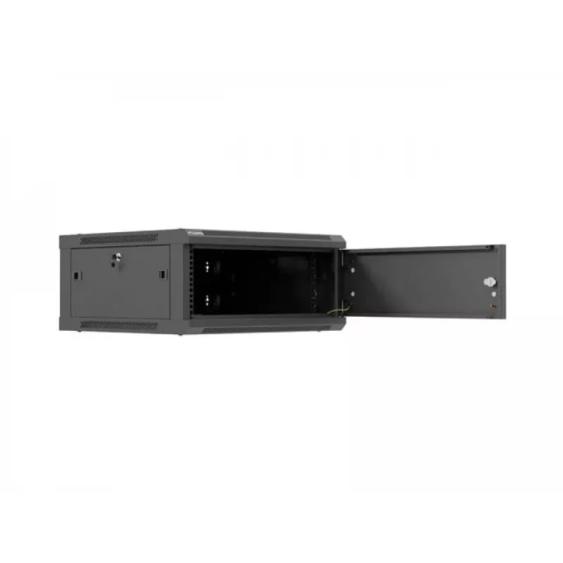 Nástenný 19-palcový sieťový rozvádzač LANBERG 4U 600×600 mm, čierny