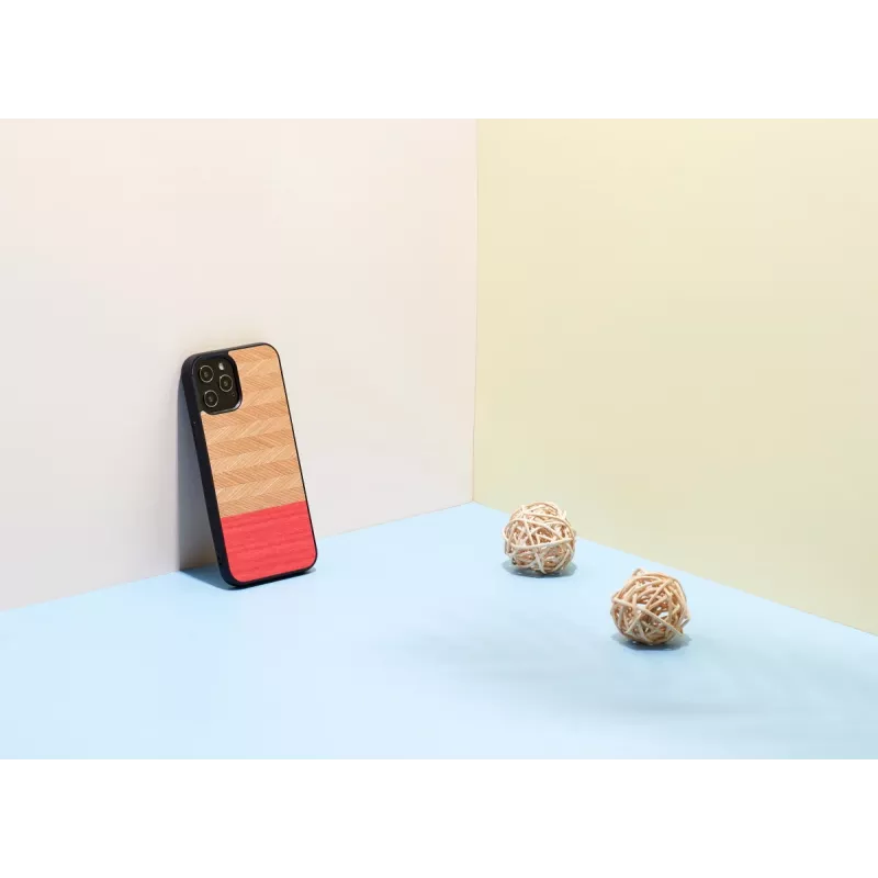 Ochranné puzdro man and wood pre iPhone 12 Pro Max — Herringbone Azalea čierna