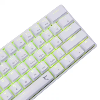 Káblová mechanická klávesnica White Shark Shinobi-2 (GK-004221) — modré spínače, biela, US-layout