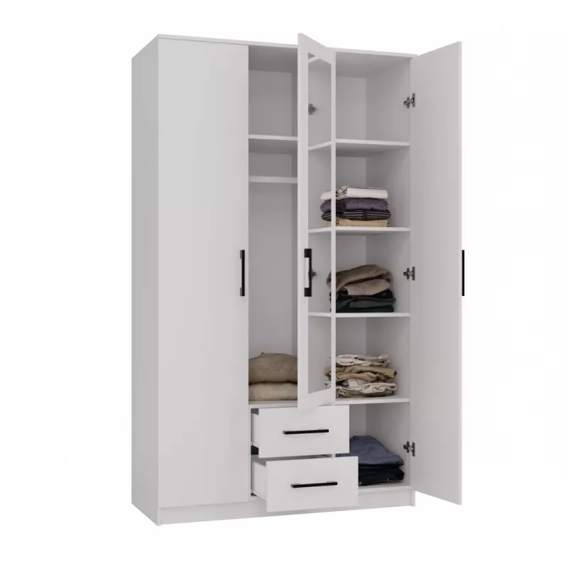 Šatníková skriňa Topeshop ROMANA 120 BIEL