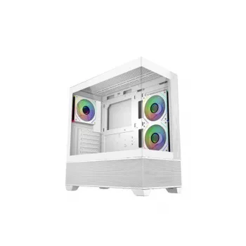 Cooler Master E690-WHNN-S00 Elite 690 WOOD biela, 270° Full-View temperované sklo, Seamless Bevel
