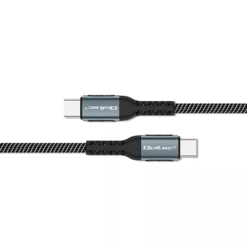 Qoltec kábel USB 2.0 Type-C na USB 2.0 Type-C 100W QC 3.0 PD 1m čierny