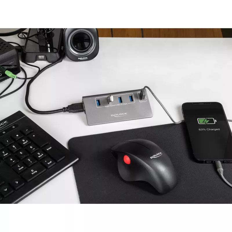 DeLOCK USB hub 10 Gbit/s 4 porty Type-A 1 port rýchleho nabíjania
