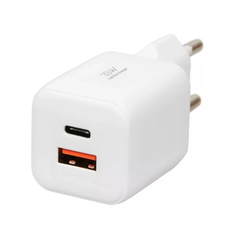 USB nabíjačka IBOX ILUC42W 42W (max. 33W), 1×USB-C PD3.0, 1×USB-A QC3.0, 100–240V, biela