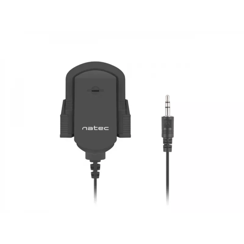 Pripínací mikrofón NATEC NMI-1352, káblový 3,5 mm, citlivosť -58 dB, 50–16000 Hz, 1,8 m kábel, 20 g