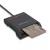 Čítačka ID kariet QOLTEC Smart-Chip-ID čítačka kariet — USB, čierna, 84,5×65×16 mm, 63 g
