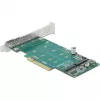 DeLOCK PCI Express x8 karta na 2 x interné NVMe M.2 Key M bifurkácia low-profile formát
