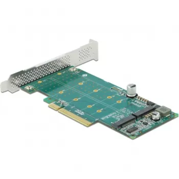 DeLOCK PCI Express x8 karta na 2 x interné NVMe M.2 Key M bifurkácia low-profile formát