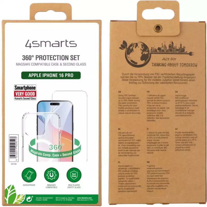 Puzdro 4smarts iPhone 16 Pro 16 cm (6,3 palca) transparentné