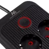 Predlžovacia zásuvková lišta MACLEAN MCE391 B – 6 zásuviek, 4×USB-A + 1×USB-C, 110–240V, 2500W, 3 m kábel, čierna