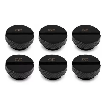 Alphacool Eiszapfen uzatváracie skrutky G1/4 (zátky), čierne, balenie 6 ks