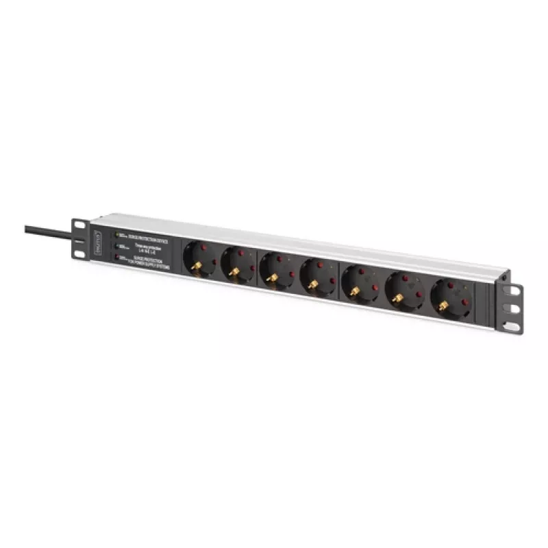 Digitus DN-95441 PDU zásuvková lišta 7 AC výstupy 1U čierna strieborná
