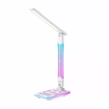 Stolná lampa Hawk HW-LAMP04 biela LED nastaviteľná, biely povrch, nastaviteľná hlava a rameno