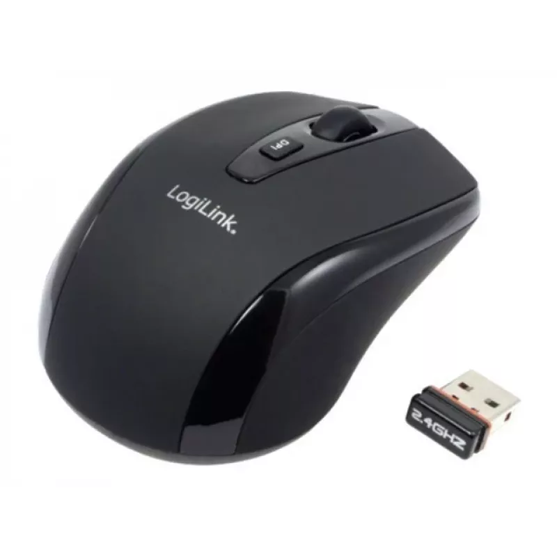 LogiLink myš optická bezdrôtová 2,4 GHz Mini - myš - optická - 3 tlačidlá - bezdrôtová - 2,4 GHz - bezdrôtový prijímač (USB) - čierna (ID0031)
