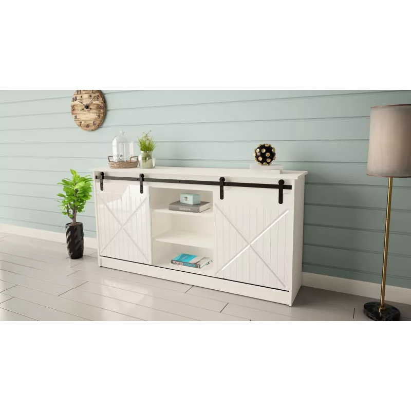 Komoda 160x80x35 GRANERO biela/lesklá biela