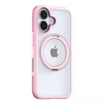 Ochranné puzdro Torras Ostand R Fusion pre iPhone 16 – ružové, tenké, ľahké, ochrana pred škrabancami a ľahkými nárazmi