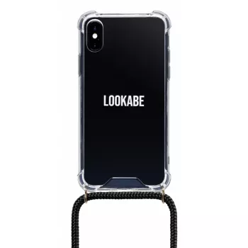 Lookabe puzdro na telefón s náhrdelníkom pre iPhone X/XS, zlaté/čierne