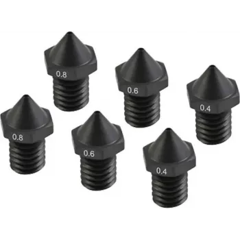 Tvrdené trysky pre 3D tlačiarne Flashforge C3P sada 0,4 mm / 0,6 mm / 0,8 mm