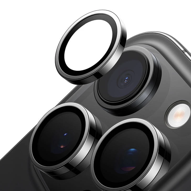 Ochranné sklo na kameru Torras pre iPhone 16 Pro Max — Lensguard, čierne