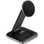 SATECHI 3-in-1 skladacia Qi2 bezdrôtová nabíjacia stanica (Space Grey) s konektormi typ A, C, G