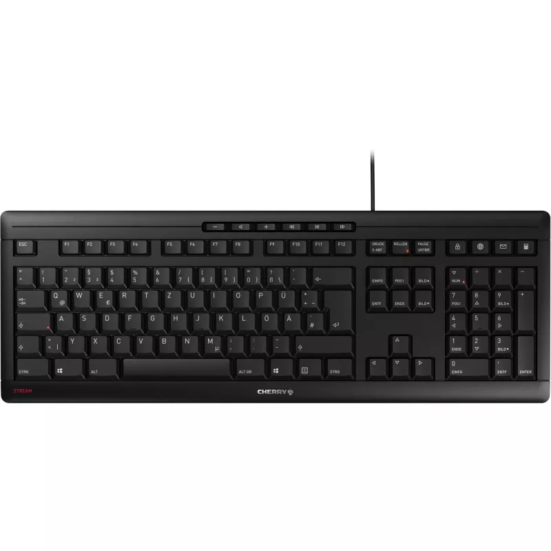 CHERRY STREAM JK-8500DE-2 kancelárska klávesnica USB QWERTZ nemecká čierna