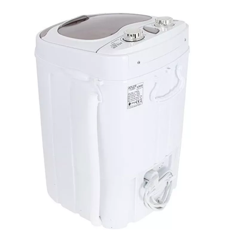 Práčka s horným plnením Adler AD 8055, prenosná, objem 3 kg, krémová, otočný regulátor, 150 W
