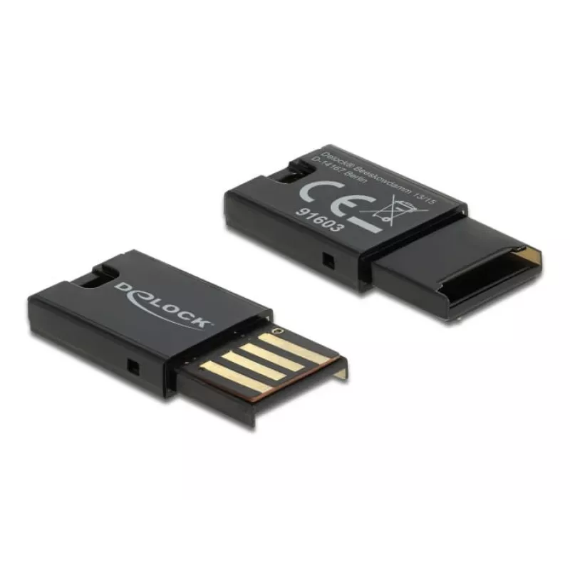 DeLOCK USB 2.0 čítačka kariet čierna Micro SD MicroSDHC MicroSDXC 480 Mbit/s