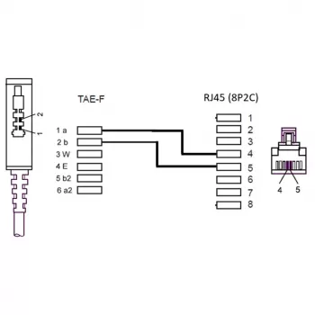 Wentronic Goobay - telefónny kábel - TAE-F (M) - RJ-45 (M) - 10m - čierny (51235)