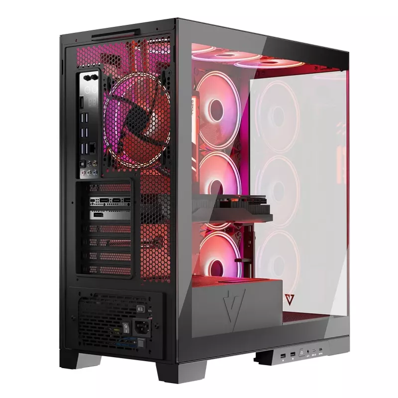 PC skriňa MODECOM Volcano SPACE APEX ARGB Midi Tower, tvrdené sklo, USB-C, podporuje ATX/microATX/Mini-ITX, GPU do 430 mm, CPU chladič do 180 mm