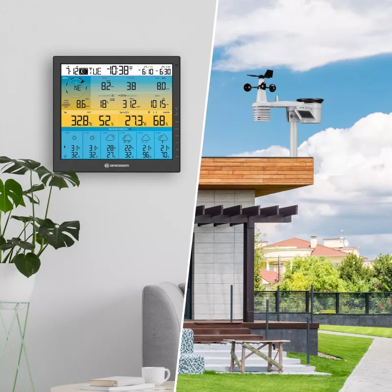 Bresser 7003220 Weather Center 7-in-1 Solar 6-Day 4cast Pro SF digitálna meteorologická stanica, LCD, čierna