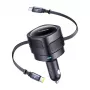 Auto nabíjačka Baseus Enjoyment Max 60W s USB-C a Lightning káblami, dvojportové rýchlonabíjanie