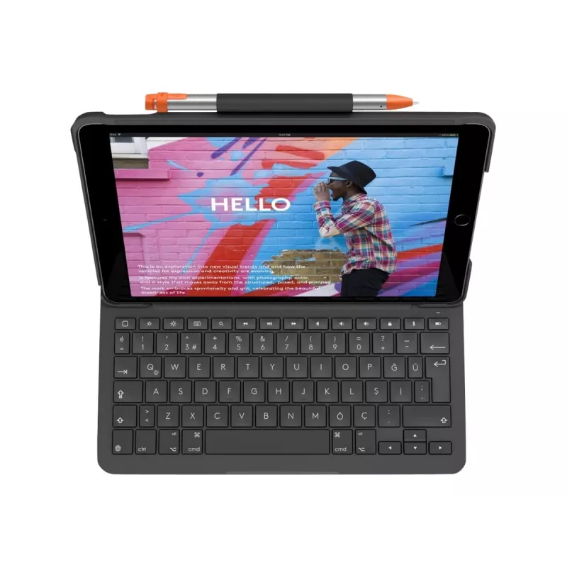 Logitech 920-011423 klávesnica pre mobilné zariadenia QWERTZ nemecká Bluetooth sivá