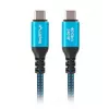 USB-C kábel M/M USB4 1,5M 240W 60Hz čierno-modrý
