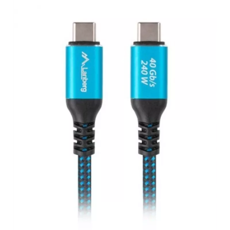 USB-C kábel M/M USB4 1,5M 240W 60Hz čierno-modrý