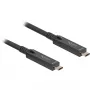 Aktívny optický USB-C 8K video + dátový + PD kábel (čierny, 15 metrov, PD 60 wattov)