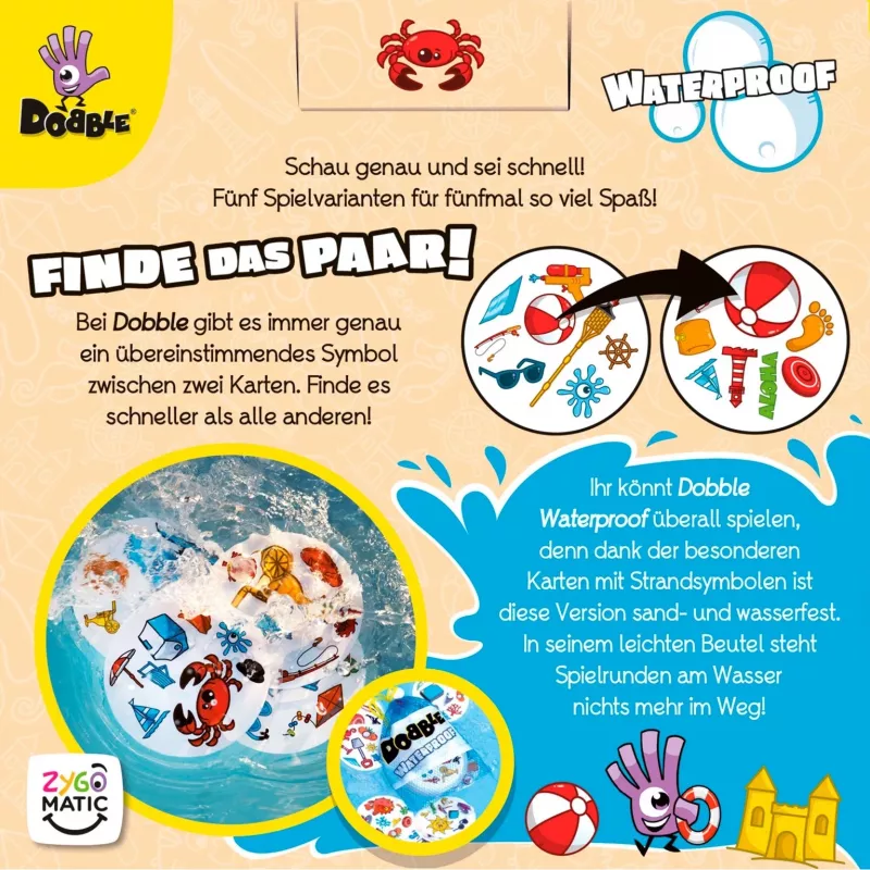 Dobble Waterproof, kartová hra