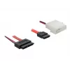 Delock SATA Slimline ALL-in-One kábel - SATA kábel - Slimline SATA, 4-pinový interný napájací konektor (5 V)