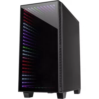 Skriňa INTER-TECH X-608 INFINITY MICRO, microATX, RGB, predná a bočná strana z tvrdeného skla, bez napájacieho zdroja