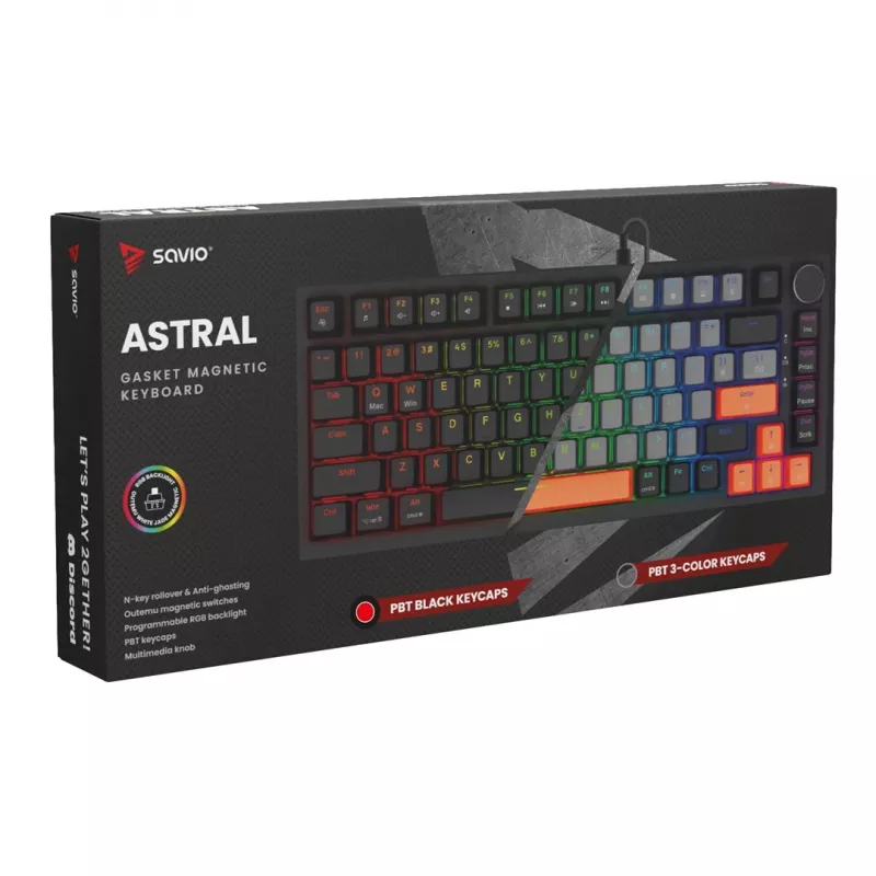 Savio ASTRAL BLACK JADE klávesnica Gaming USB QWERTY US International