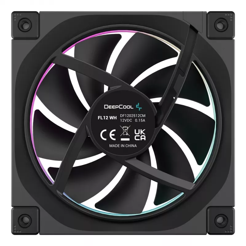 DeepCool FL12 ventilátor do skrinky, 120 mm, 500–2150 ot./min, 32 dB, FDB, 12 V, čierny
